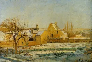 The Effect of Snow at l'Hermitage by Camille Pissarro Art