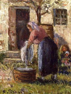 The Laundry Woman by Camille Pissarro Art