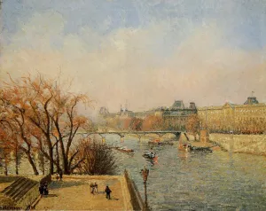 The Louvre: Morning, Sun by Camille Pissarro - Hand-Painted Oil Painting Reproduction