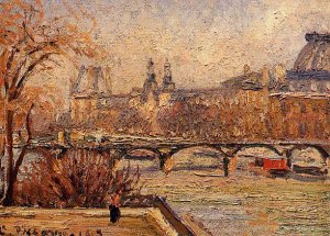 Main Product Photo of The Louvre - Morning Painting by Camille Pissarro