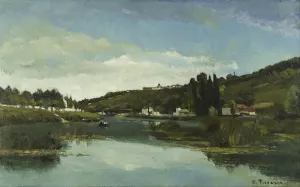 The Marne at Chennevieres by Camille Pissarro - Hand-Painted Oil Painting Reproduction
