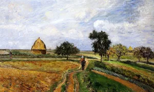The Old Ennery Road in Pontoise by Camille Pissarro - Hand-Painted Oil Painting Reproduction