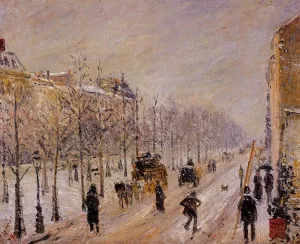 The Outer Boulevards, Snow Effect by Camille Pissarro Art