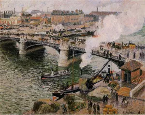 The Pont Boieldieu, Rouen: Damp Weather by Camille Pissarro Art