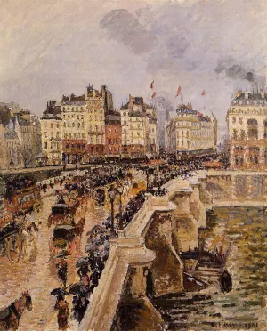 The Pont-Neuf: Rainy Afternoon by Camille Pissarro - Hand-Painted Oil Painting Reproduction
