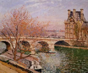 The Pont Royal and the Pavillion de Flore by Camille Pissarro - Hand-Painted Oil Painting Reproduction