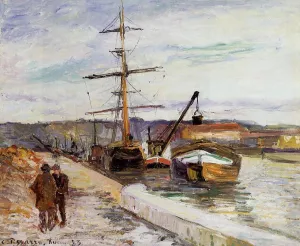 The Port of Rouen II by Camille Pissarro Art