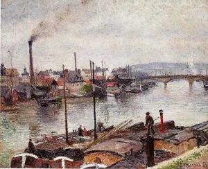 The Port of Rouen by Camille Pissarro Art