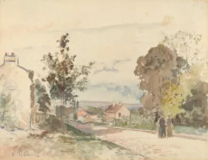 The Road from Versailles to Louveciennes by Camille Pissarro - Hand-Painted Oil Painting Reproduction