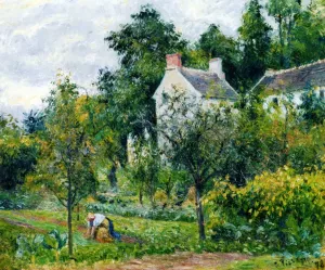 The Rondest Home and Their Garden in l'Hermitage, Pontoise by Camille Pissarro Art