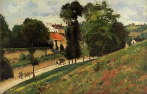 main product photo of The Saint-Antoine Road at l'Hermitage, Pontoise painting by Camille Pissarro