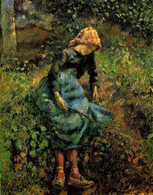 The Shepherdess also known as Young Peasant Girl with Stick by Camille Pissarro Art