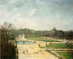 The Tuileries Gardens, Afternoon, Sun by Camille Pissarro - Hand-Painted Oil Painting Reproduction
