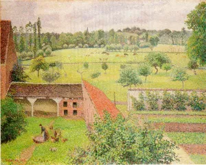 View from My Window, Eragny by Camille Pissarro - Hand-Painted Oil Painting Reproduction
