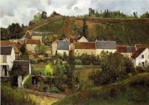 View of l'Hermitage, Jallais Hills, Pontoise by Camille Pissarro - Hand-Painted Oil Painting Reproduction