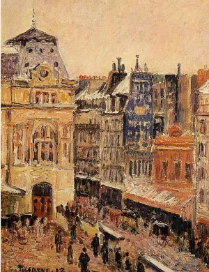 View of Paris, Rue d'Amsterdam by Camille Pissarro - Hand-Painted Oil Painting Reproduction