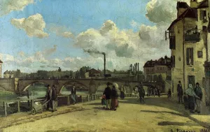View of Pontoise, Quai du Pothuis by Camille Pissarro Art