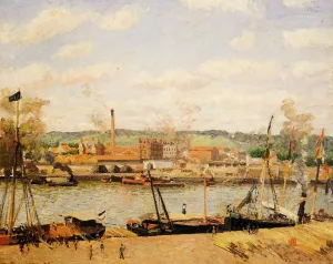 View of the Cotton Mill at Oissel, near Rouen by Camille Pissarro - Hand-Painted Oil Painting Reproduction