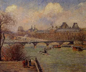 View of the Seine from the Raised Terrace of the Pont-Neuf by Camille Pissarro - Hand-Painted Oil Painting Reproduction