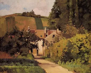 Village Church by Camille Pissarro - Hand-Painted Oil Painting Reproduction