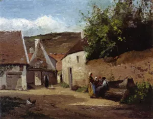 Village Corner by Camille Pissarro - Hand-Painted Oil Painting Reproduction