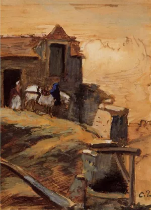 White Horse on a Farm by Art