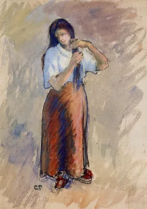 Young Woman Knotting Her Hair by Art